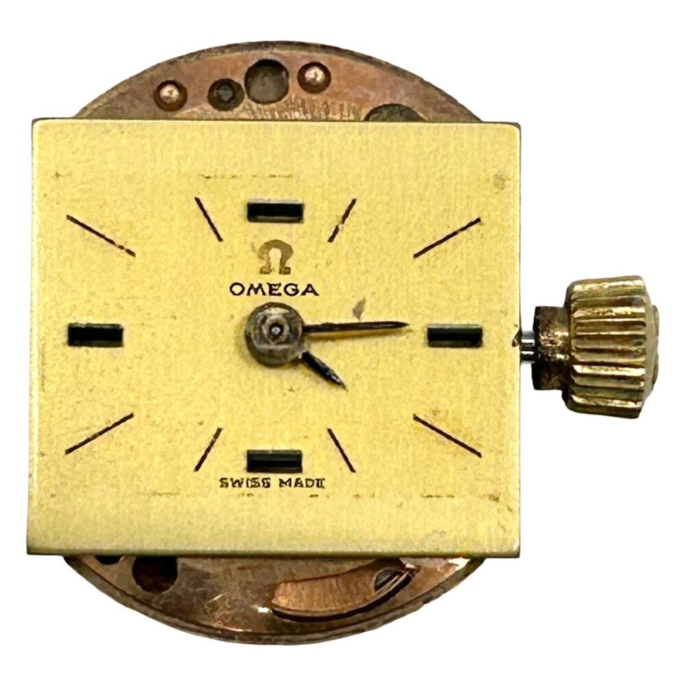 Vintage OMEGA Analog Watch Movement + Crystal 484 17 Jewels 25496990 - Working
